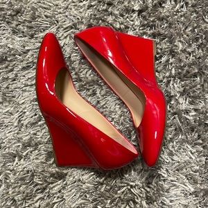 Aquaitalia red patent wedge heels, waterproof